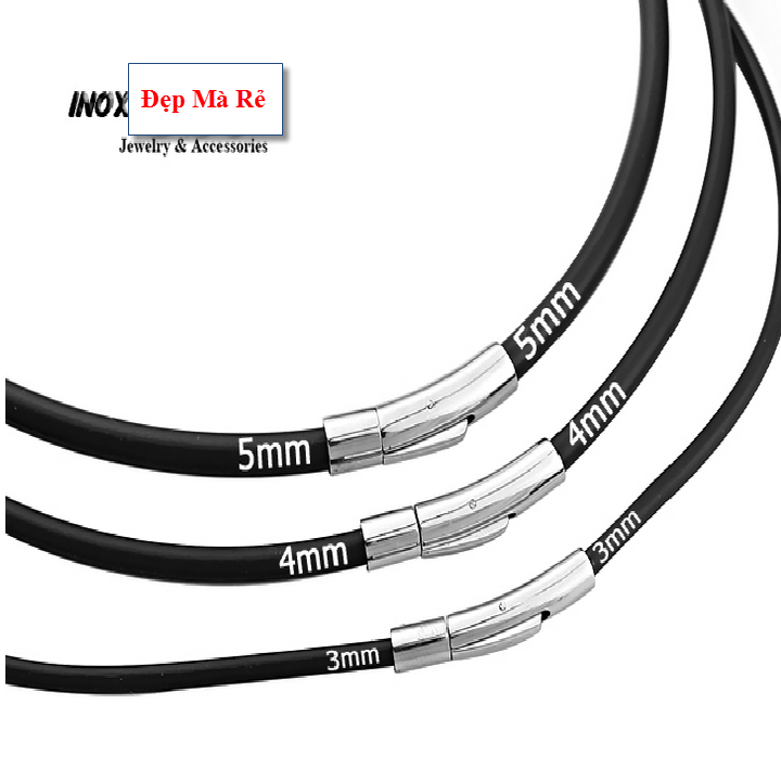 Dây chuyền Nam dây cao su nhiều size khóa inox cao cấp - Cam kết 1 đổi 1 nếu hoen gỉ sét