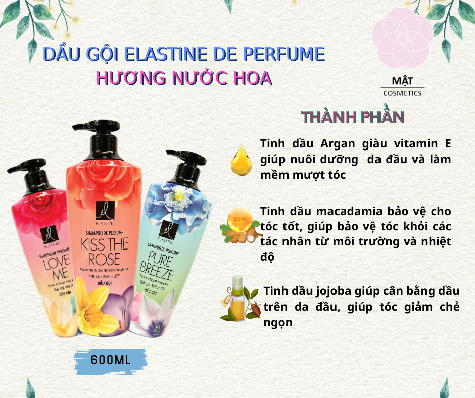 Dầu gội nước hoa Elastine Pure Breeze 600ml