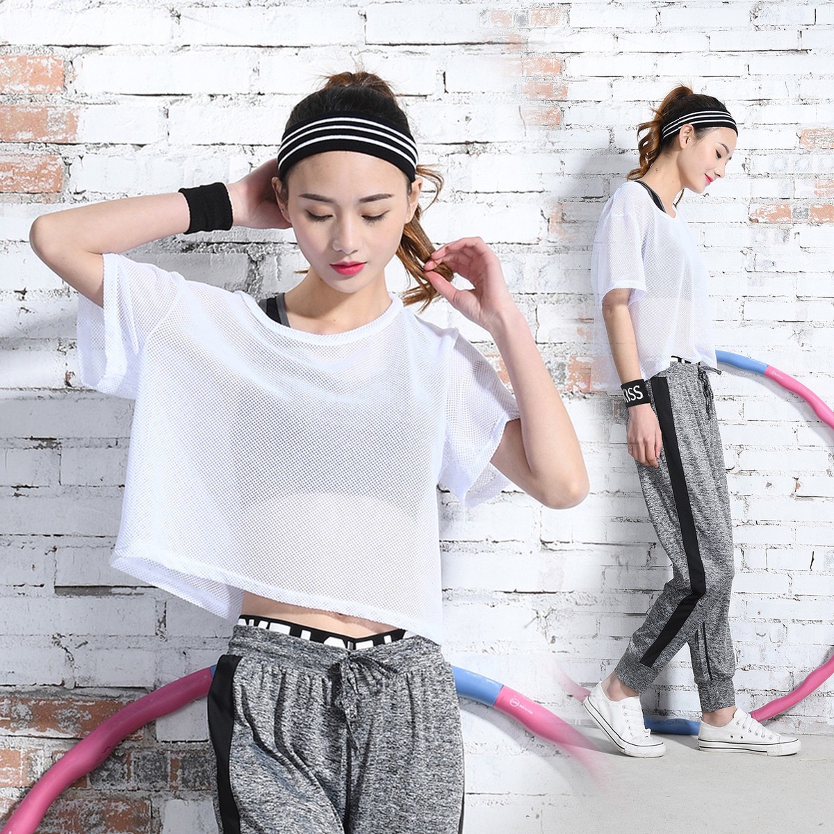 Áo Crop Top Lưới Nữ Mặc Ngoài Áo Bra