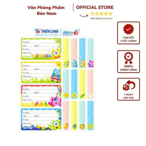 Nhãn vở thiên long điểm 10 tp-nbl006