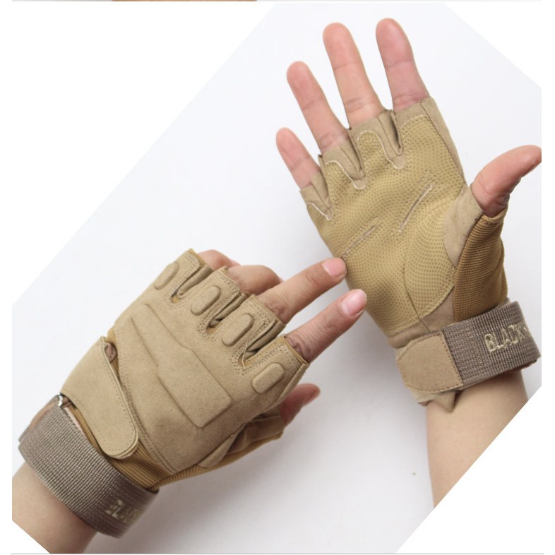 [Giá sỉ] Găng tay Găng Tay Xe Máy Đi Phượt Cụt Ngón Blackhawk Cao Cấp