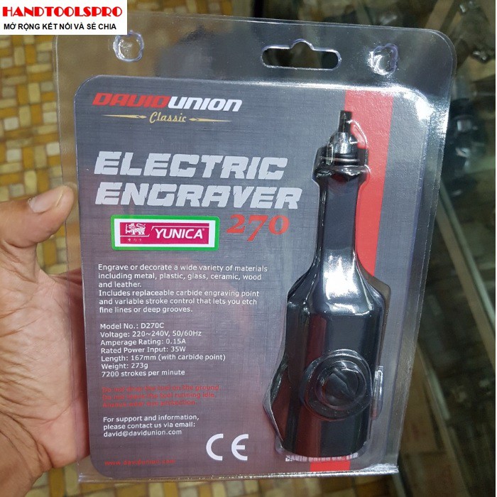 Máy khắc chữ cầm tay dùng điện 35w yunica d270c