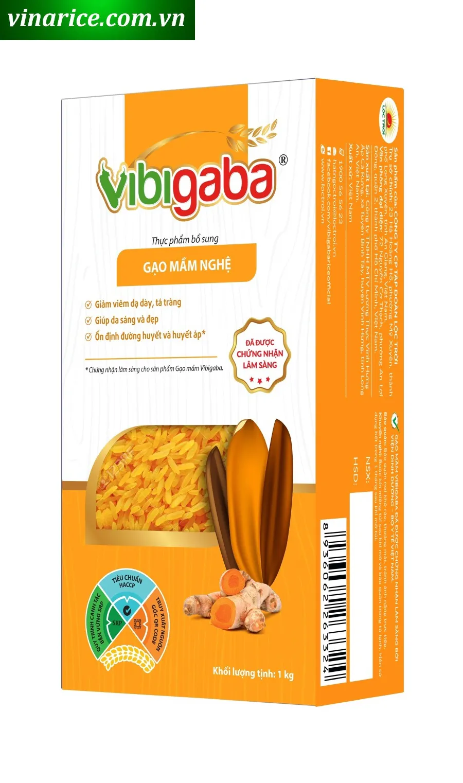 [HCM]Gạo Mầm Vibigaba Nghệ 1kg - Tốt cho người tiểu đường tim mạch
