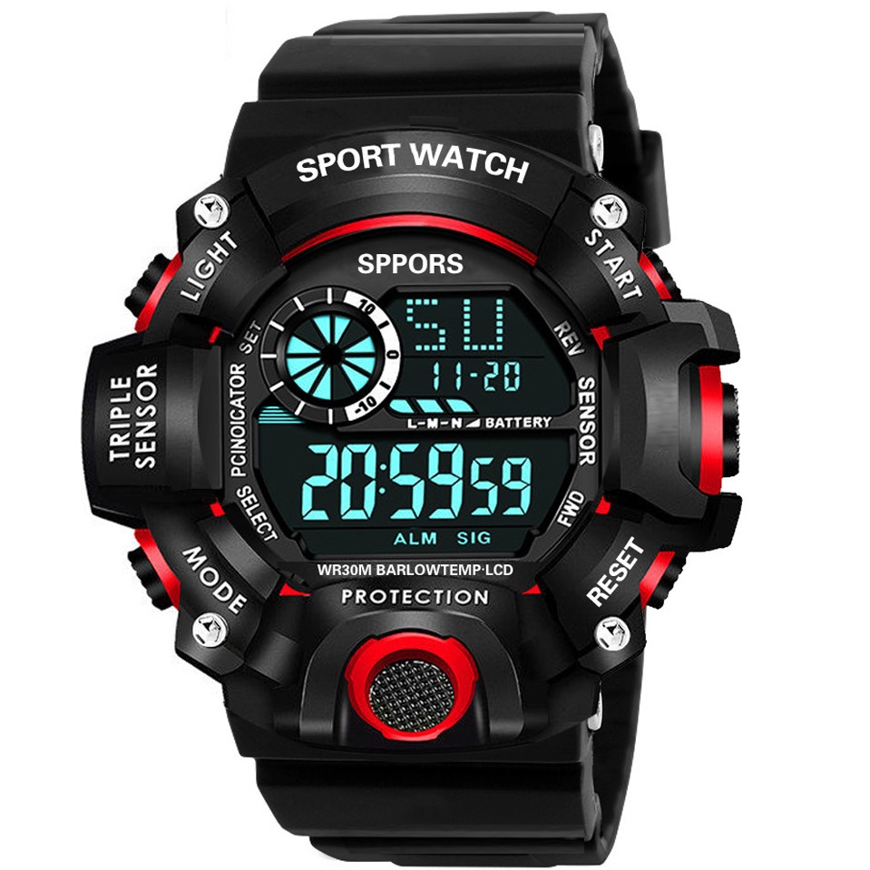 Đồng hồ nam điện tử SPORT K8189 dây NHỰA silicon -đồng hồ chức năng xem giờ điện tử , báo thức, bấm giờ thể thao dây nhựa silicon cao cấp