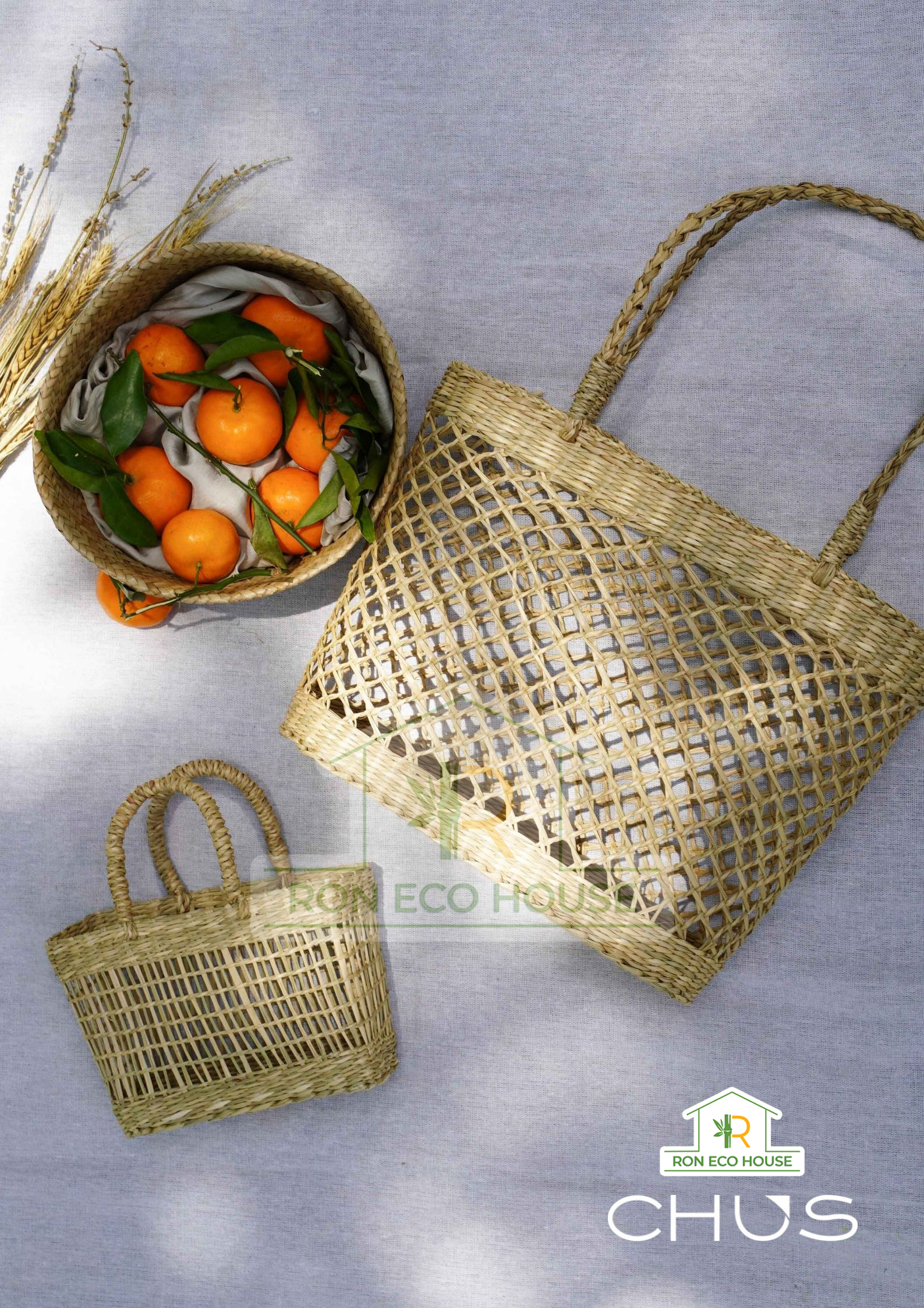 Túi Cói Đi Chợ, Đi Biển Có Quai Xách