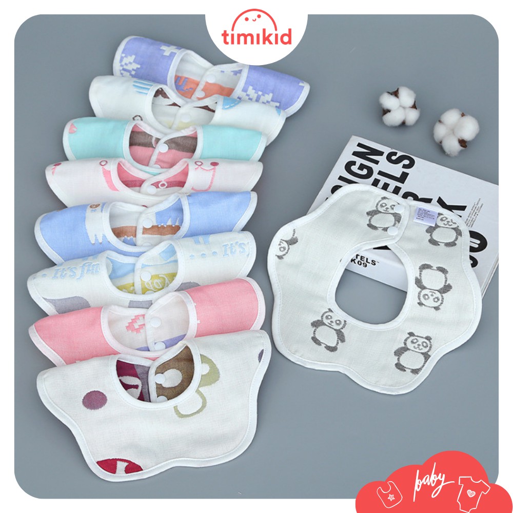 Feeding bibs miles, Pinafore for baby 2 face 6 layer cotton super absorbent