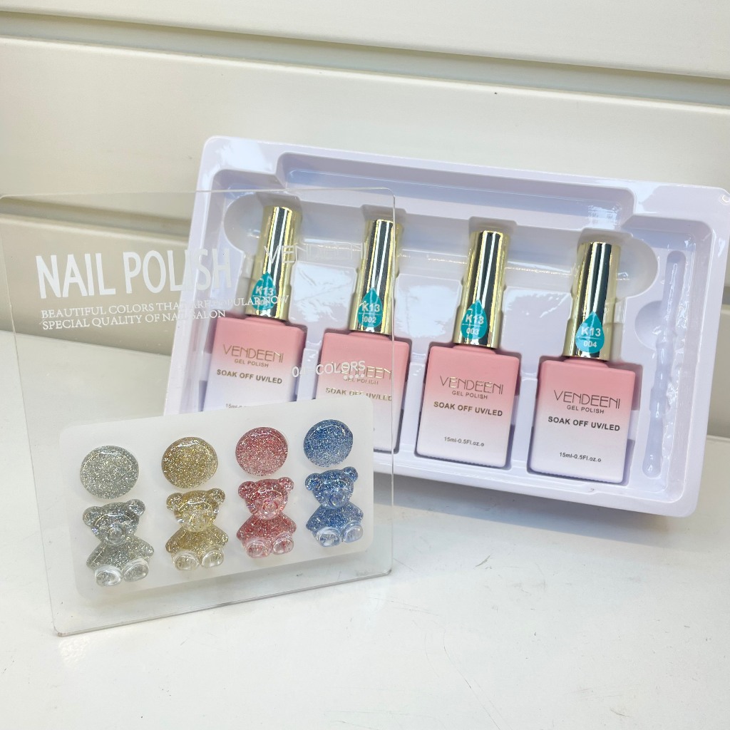 SET 4 MÀU SƠN GEL VENDEENI (KÈM BẢNG MÀU)