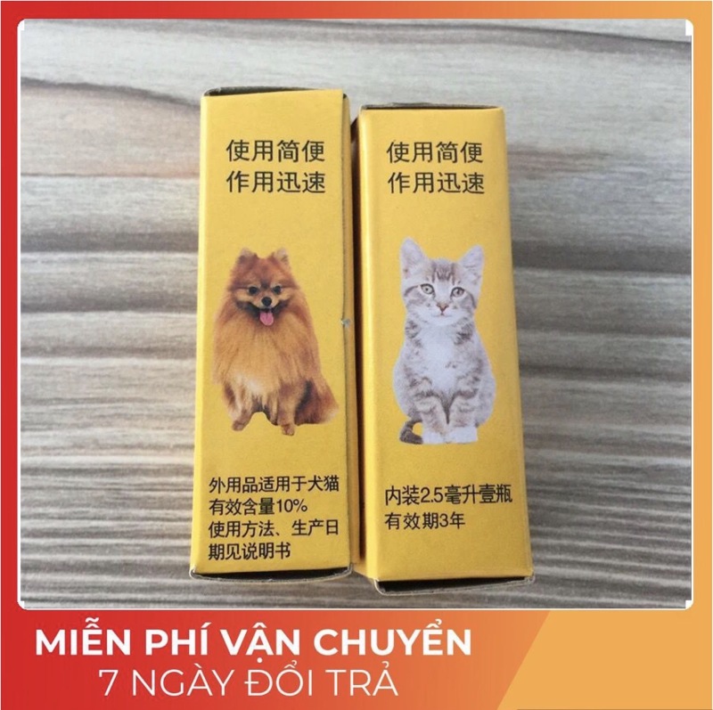 Thuốc Tuýp Nhỏ Gáy Trị Ve Rận Cho Chó Mèo Xứ Đài