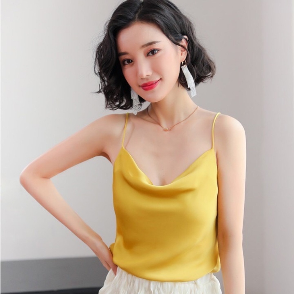 Áo Hai Dây Lụa Nữ Cổ Đổ