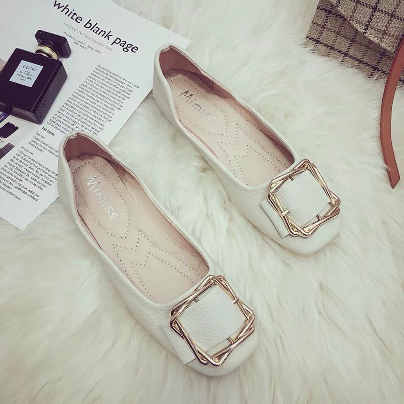 Giày slip on nữ đế bệt chất da đẹp siêu bền êm chân