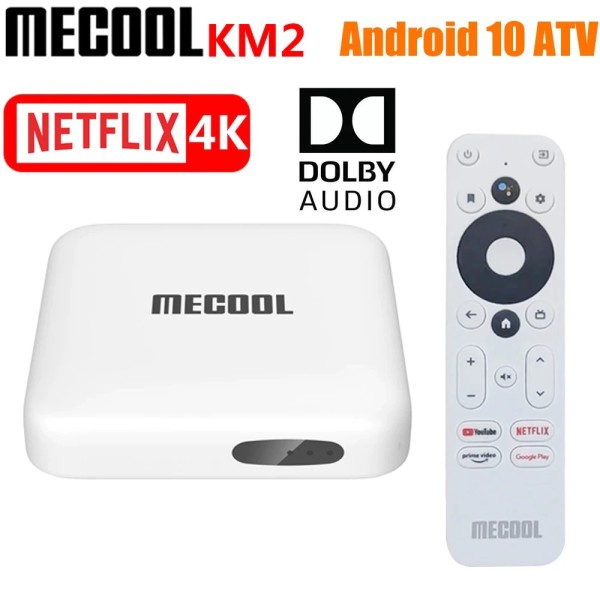 Android TV Box Mecool KM2 - ATV 10 - NETFIX 4K - Dolby Audio - Google Chromecast