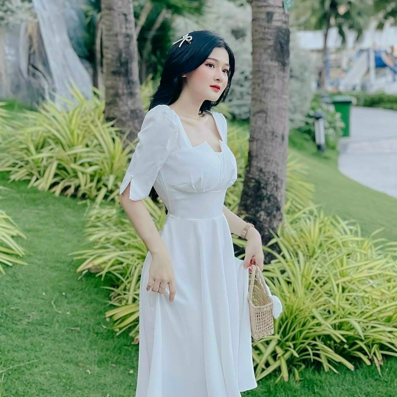 Đầm cổ xếp 3 màu