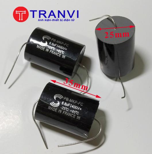 TỤ PHÂN TẦN LOA 6,8MF 400V-BỘ 2 CÁI