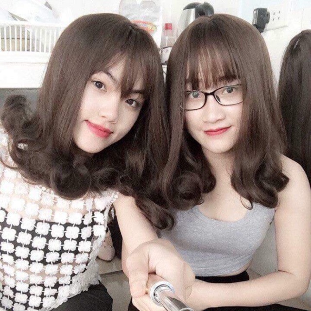 Tóc Giả Nguyên Đầu Xoăn Ngắn 😍😍 Nguyên Đầu Tặng Kèm Lưới, 1804