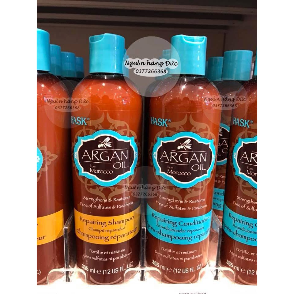 Dầu gội xả cao cấp hask argan morocco siêu mềm mượt - nội địa đức- nguồn hàng đức - hàng xách tay đủ bill