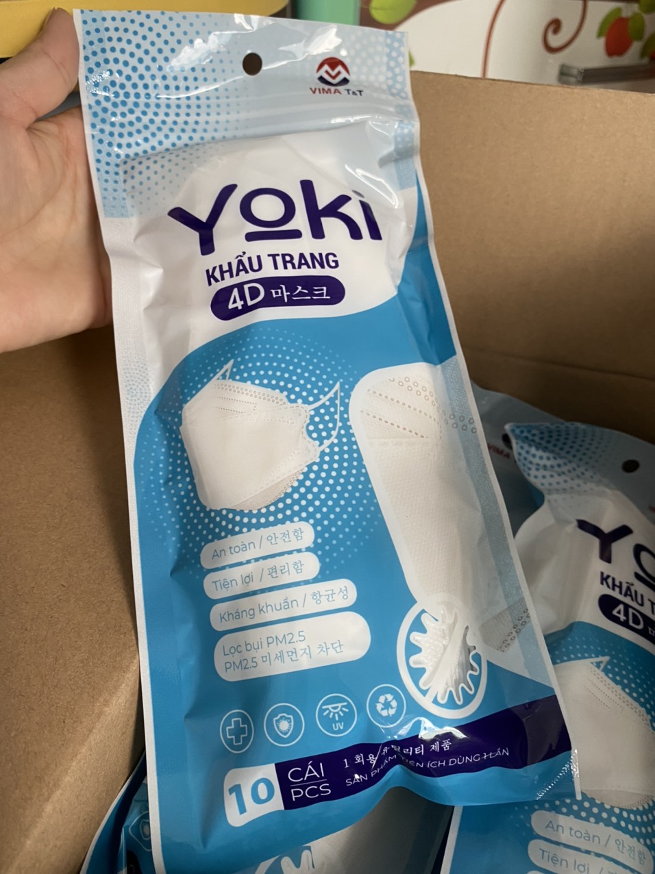 Khẩu trang Yoki 4D KF94 bịch 10 cái