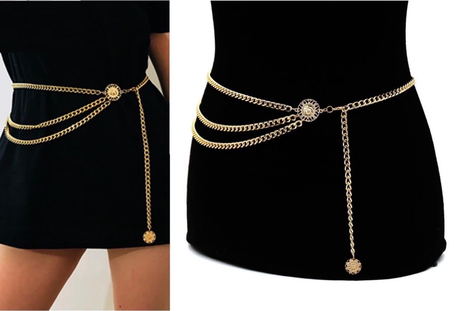Mua Đai váy xích kim loại đan da phối blazer, đầm thắt eo cá tính DV100 - Thắt  Lưng Giá Tốt - Yeep