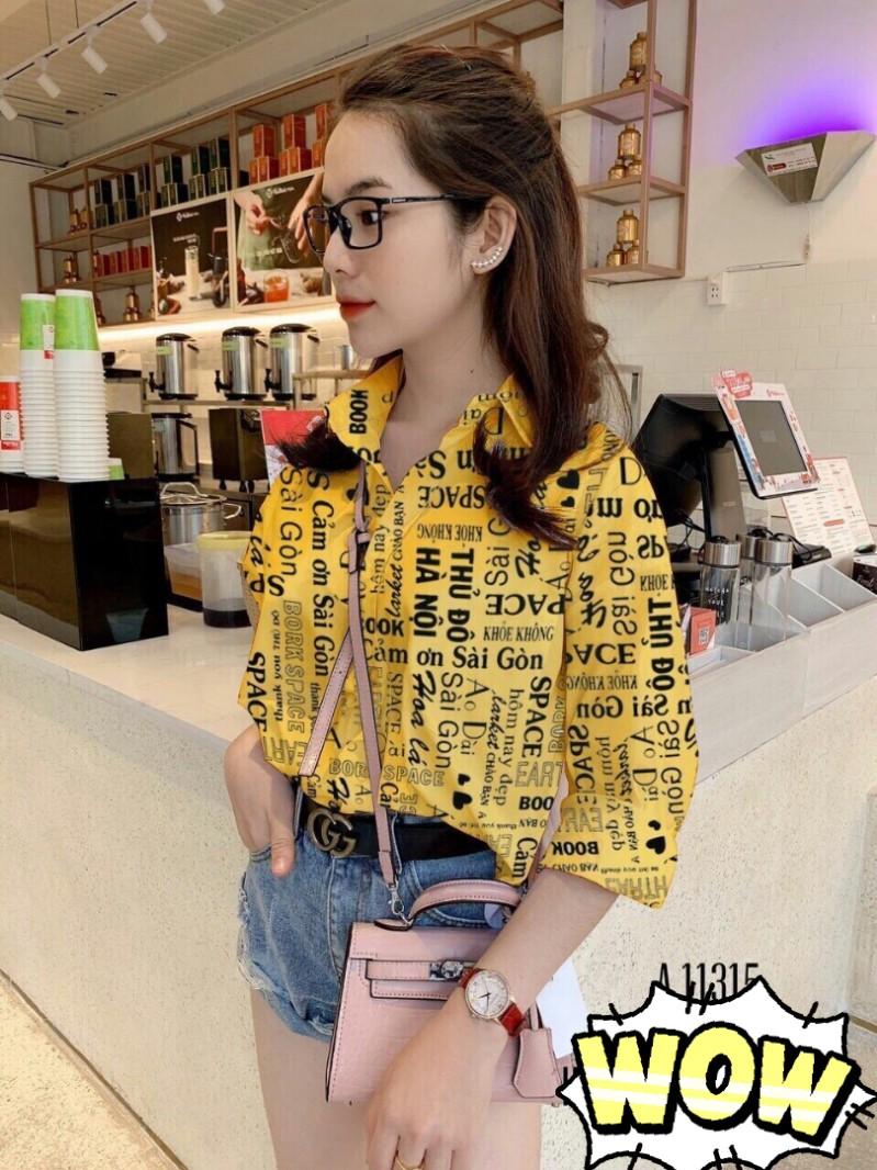 Áo sơ mi in chữ siêu hót