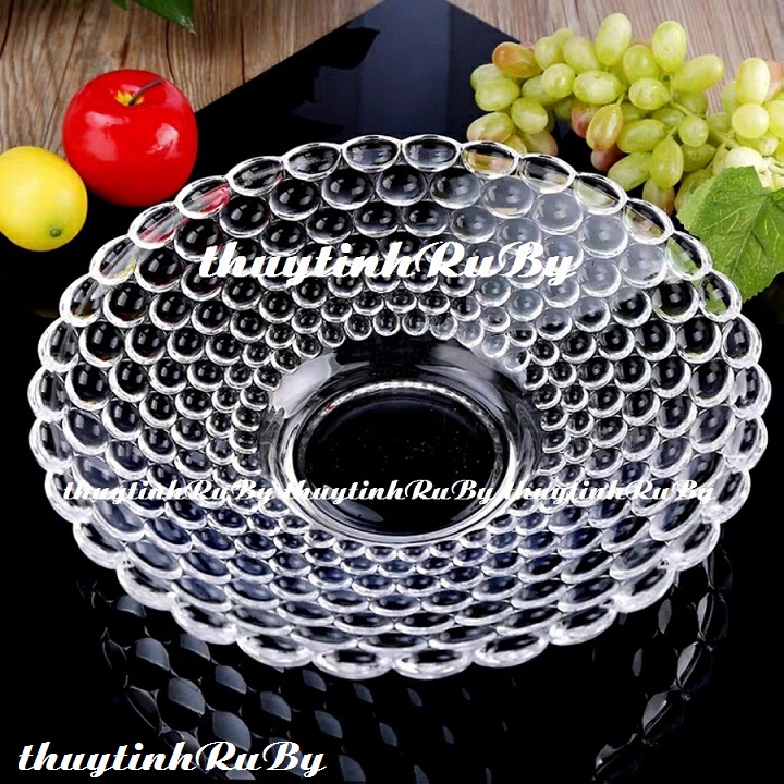 Dĩa Mứt Trái Cây Thủy Tinh Cao Cấp- Khay Đựng Hoa Quả, Đĩa Trái Cây, Thố Để Trái Cây, Đĩa Bánh Kẹo