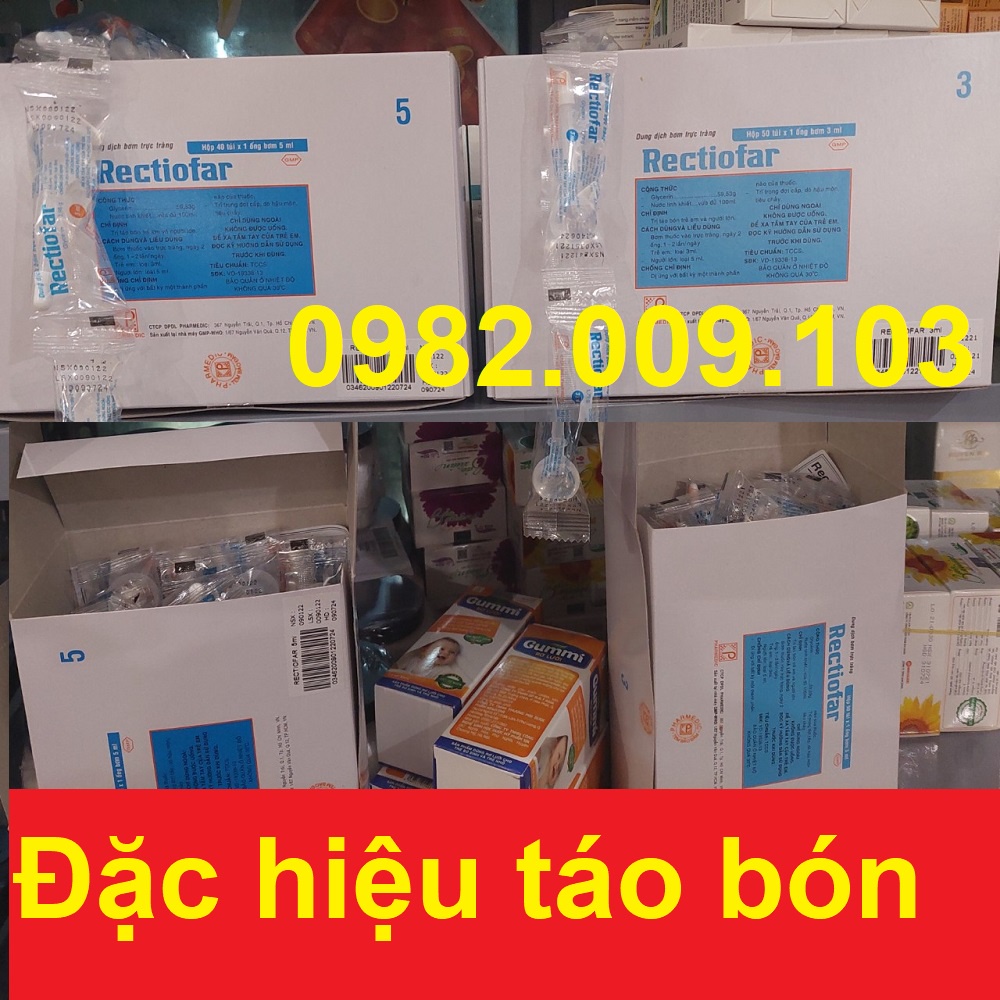 Ống bơm thụt trực tràng hậu môn giảm táo bón rectiofar 5ml và 3ml cho người lớn và trẻ em