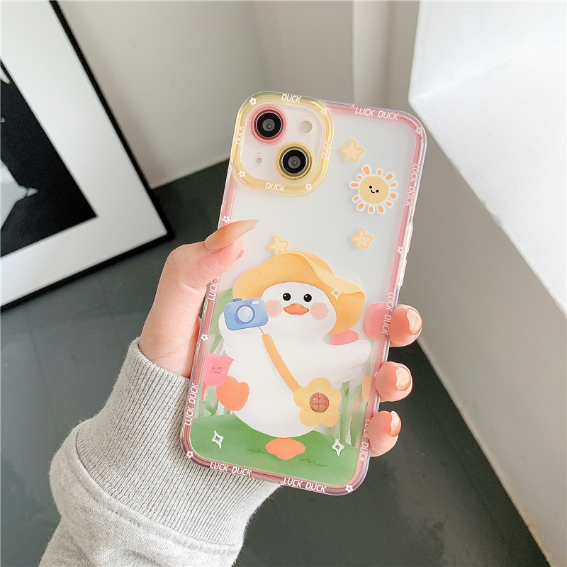 Ốp Lưng Silicon Chống Sốc Viền Nổi Duck Plush