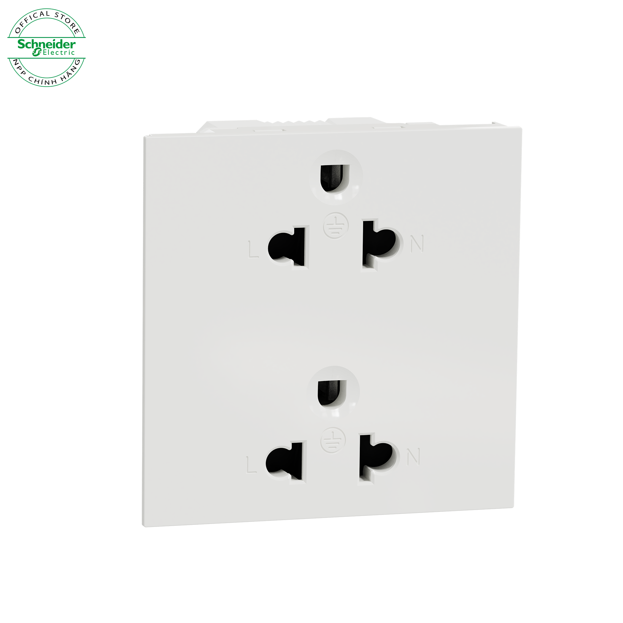 Ổ cắm đôi 3 chấu 16A, size E - Dòng AvatarOn A - Ổ Cắm Schneider Electric - M3T426UST2_WE