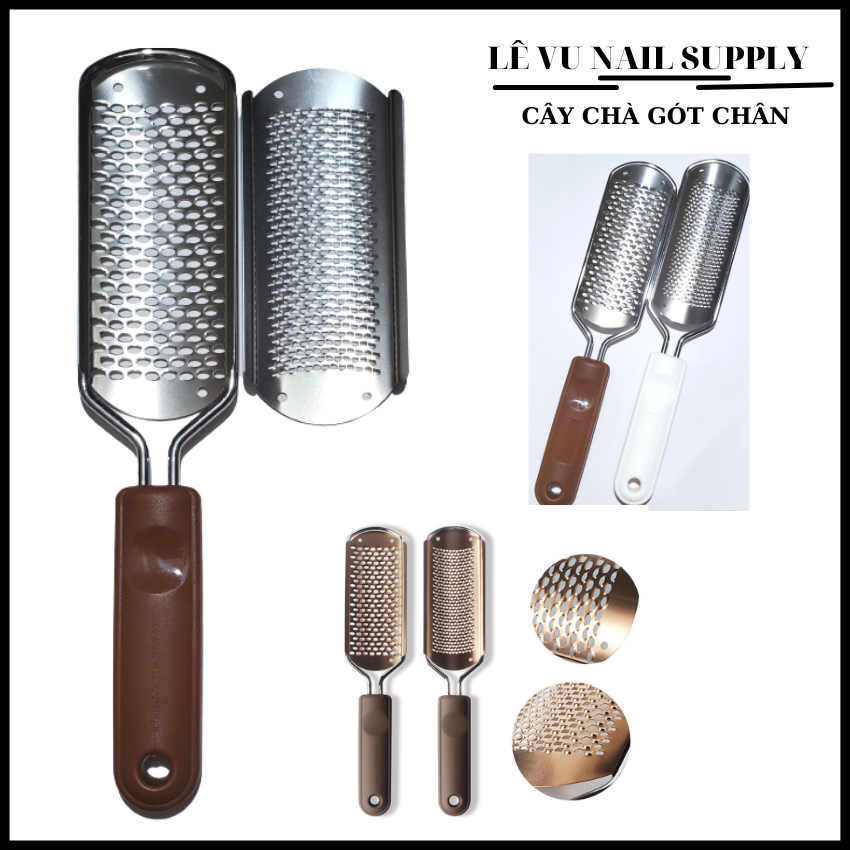 [HÀNG CHUẨN INOX ] Cây chà gót chân Inox ,loại bỏ các vết chai sần trên gót chân . LÊ VŨ NAIL SUPPLY.