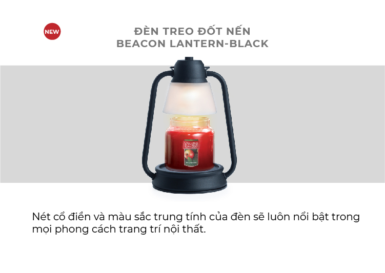 Combo đèn đốt nến beacon & nến ly tròn sáp đậu nành yankee candle size s