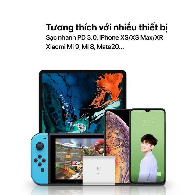Củ sạc nhanh PD ZMI HA711, HA716 cho Apple, cổng USB Type - C