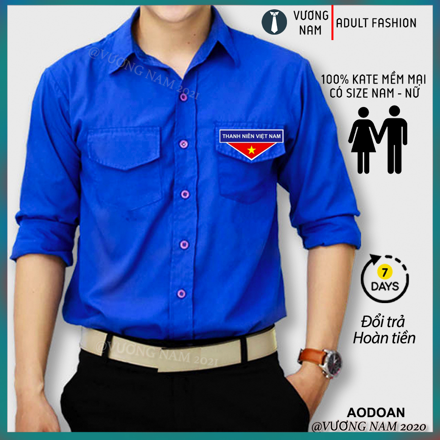 Áo đoàn thanh niên cao cấp vải kate cho cả nam và nữ
