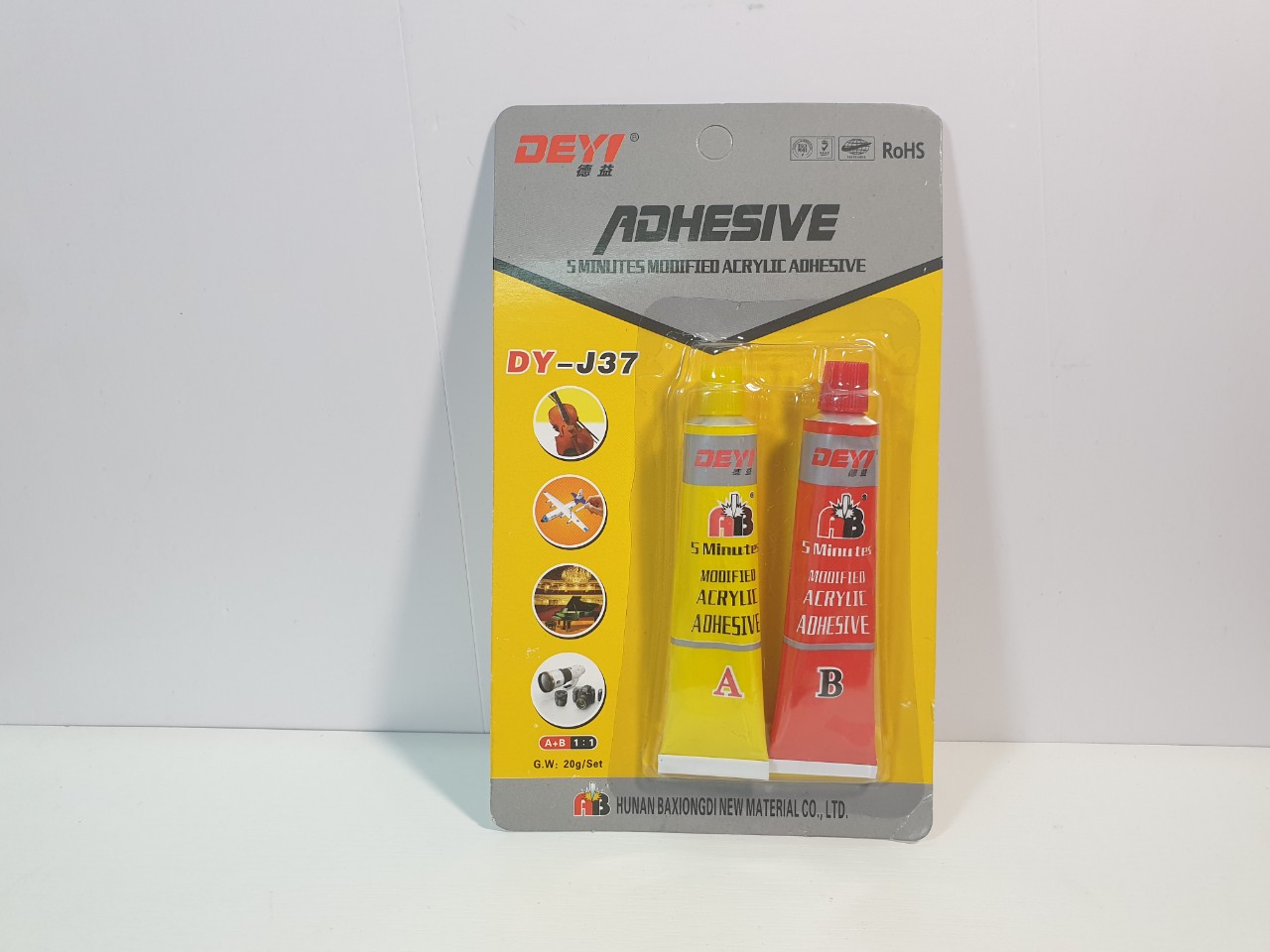 Keo dán AB Epoxy Deyi DY-E705 (Trắng Đục) và DY-J37 (Xám)