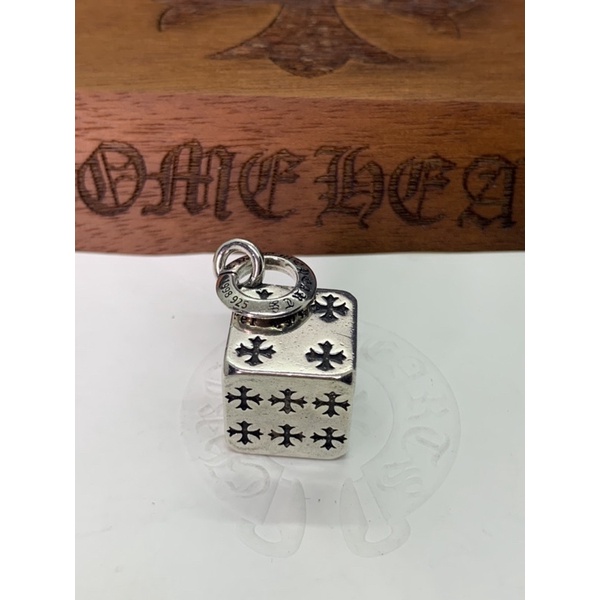 [Ảnh Thật] Mặt dây chuyền Chrome Heart Dice bạc fullbox cao cấp.