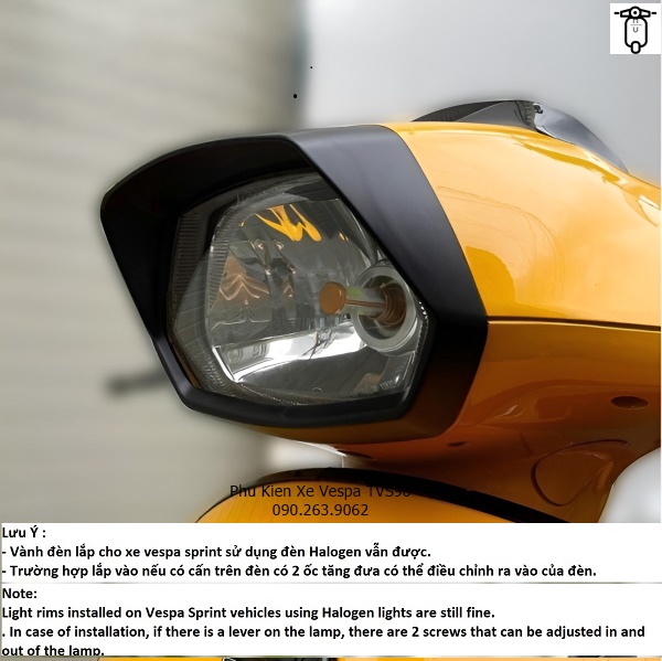 Viền Đèn Pha Loại Dài Cho Vespa Sprinnt