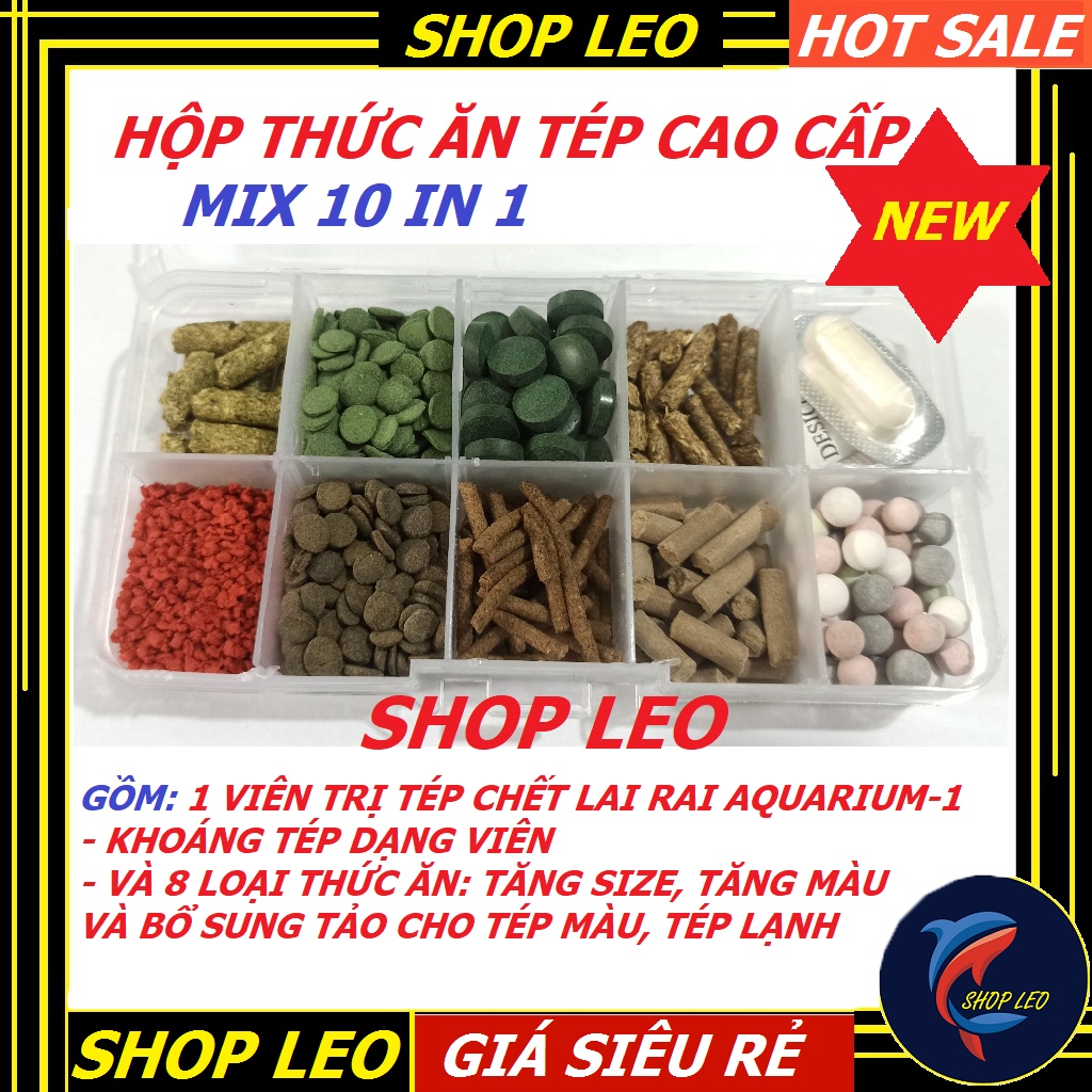 Thức ăn tép MIX PRO cám tép cao cấp, khoáng tép, trị tép chết lai rai-phụ kiện thủy sinh-shopleo