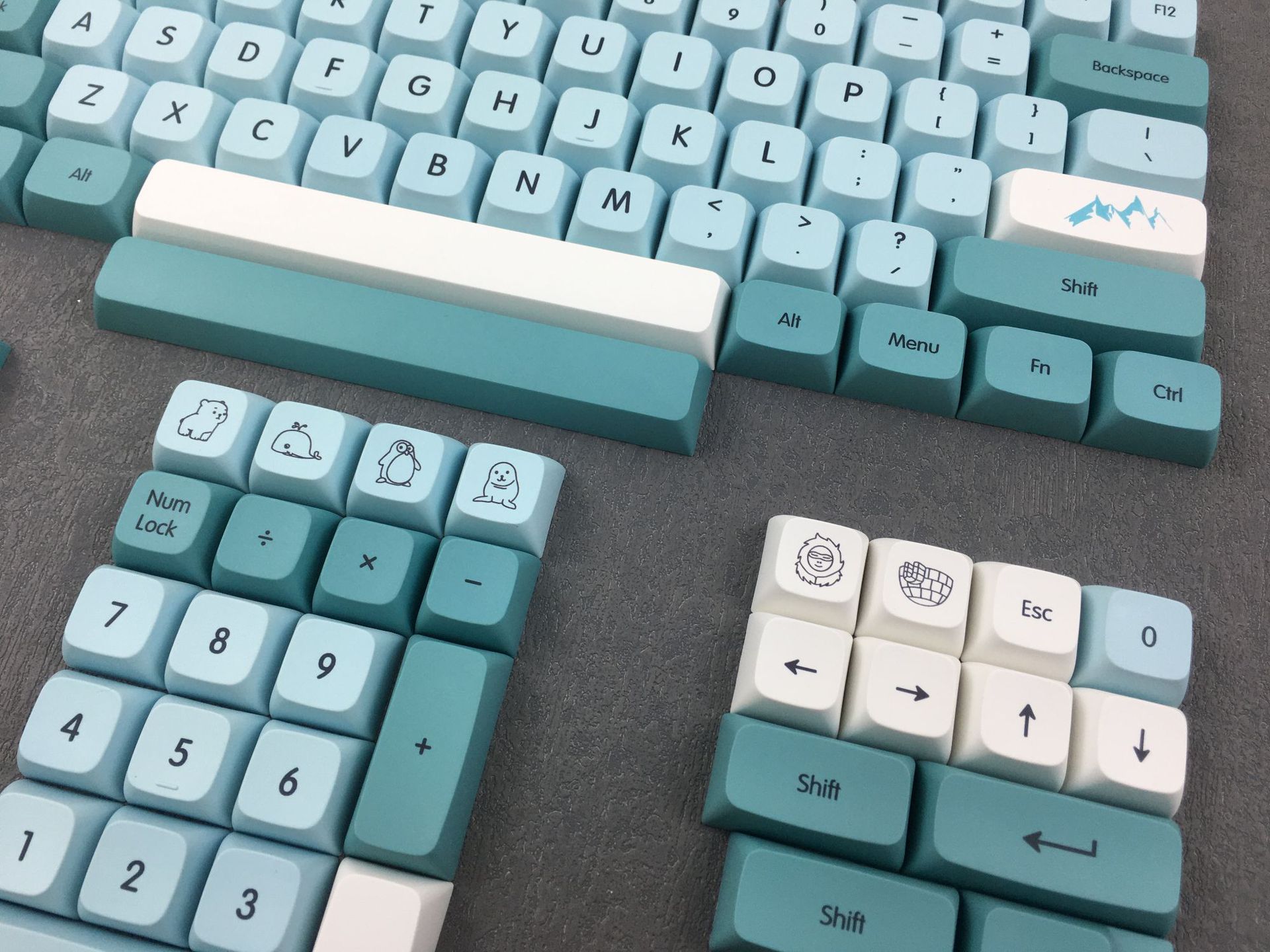 Iceberg Keycap XDA Height Keycaps Blue White Mechanical Keyboard Keycap Mechanical Keyboard Accessories Keycaps All Layout Keyboard