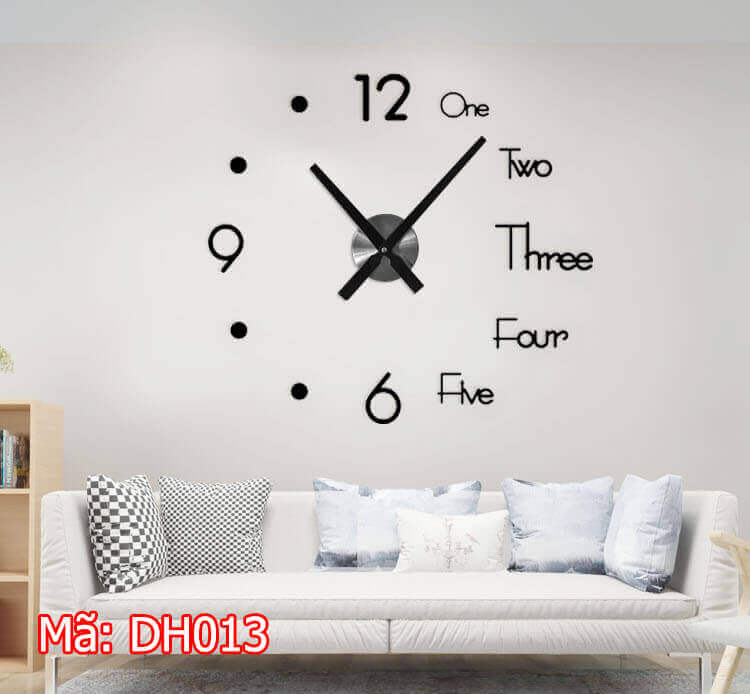 Đồng hồ dán tường trang trí 3d cỡ lớn
