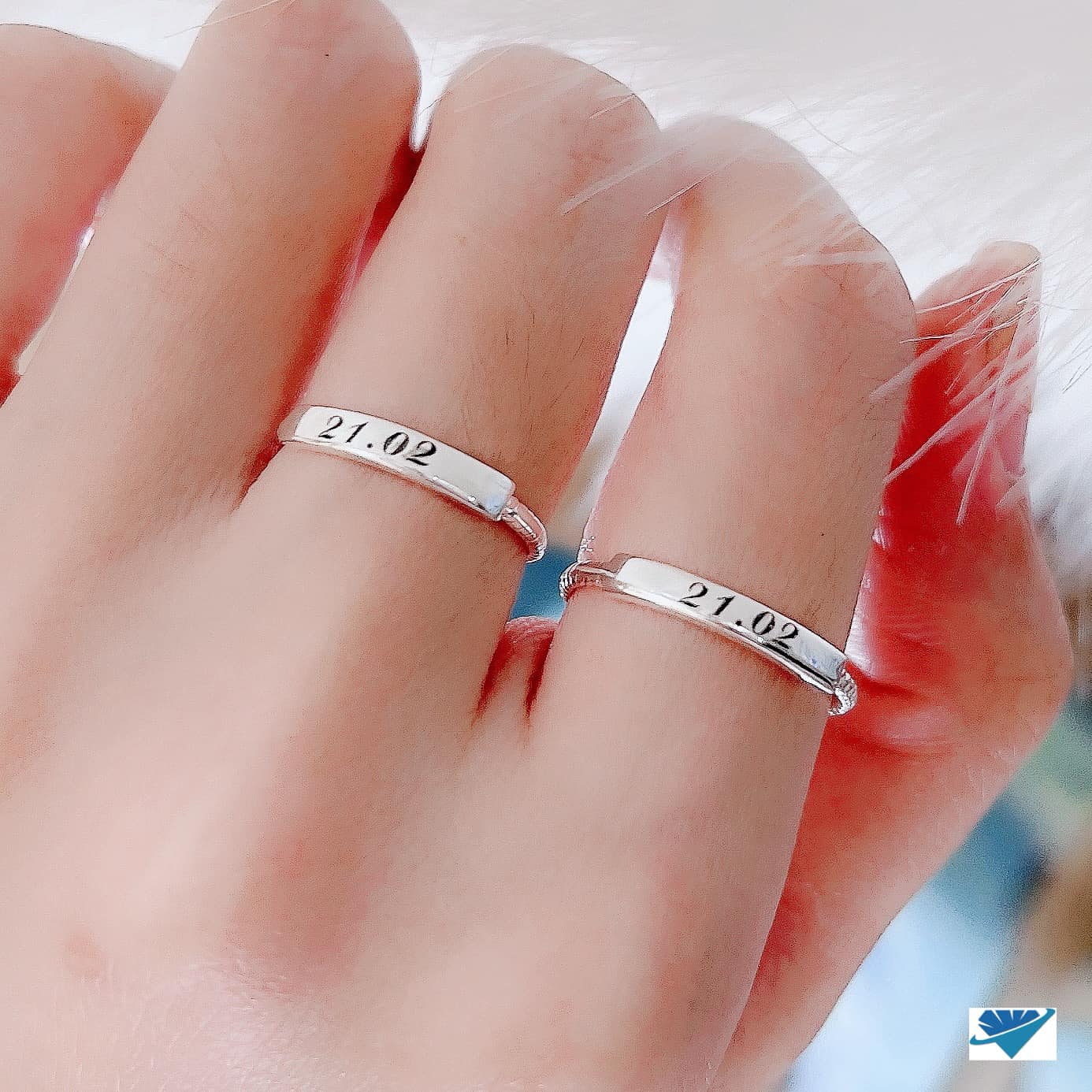 Nhẫn bạc nữ khắc tên Tiệm bạc Mê ly cam kết bạc chuẩn