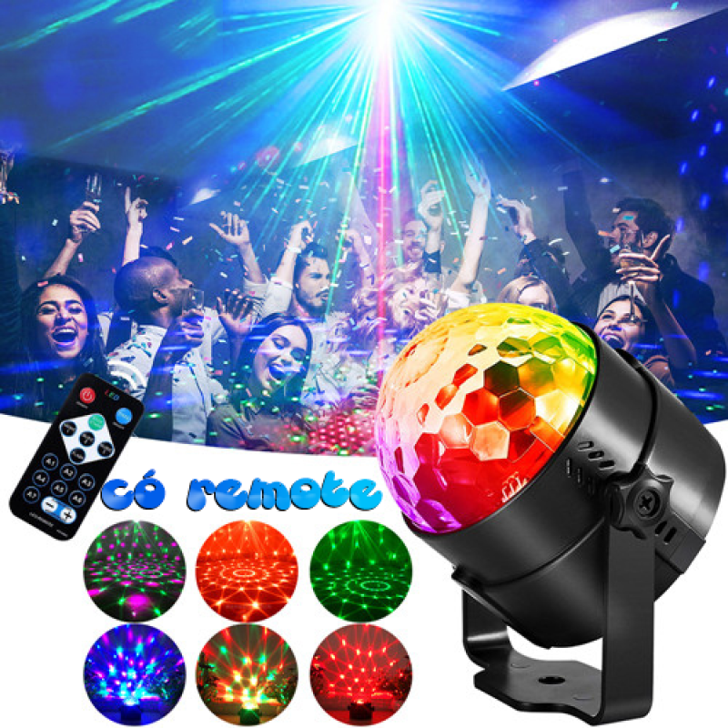 (LOẠI CÓ REMOTE , BẢO HÀNH 6 THÁNG) Đèn Led Xoay 7 Màu cảm ứng theo nhạc , Đèn nháy tết , đèn trang trí karaoke , đèn trang trí tiệc , đèn nháy 7 màu , dàn nháy , đèn xoay