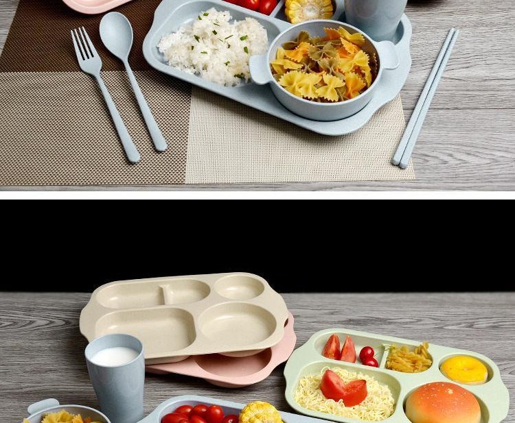 [HCM][sale]  Bộ 6 món khay ăn dặm lúa mạch an toàn cho bé