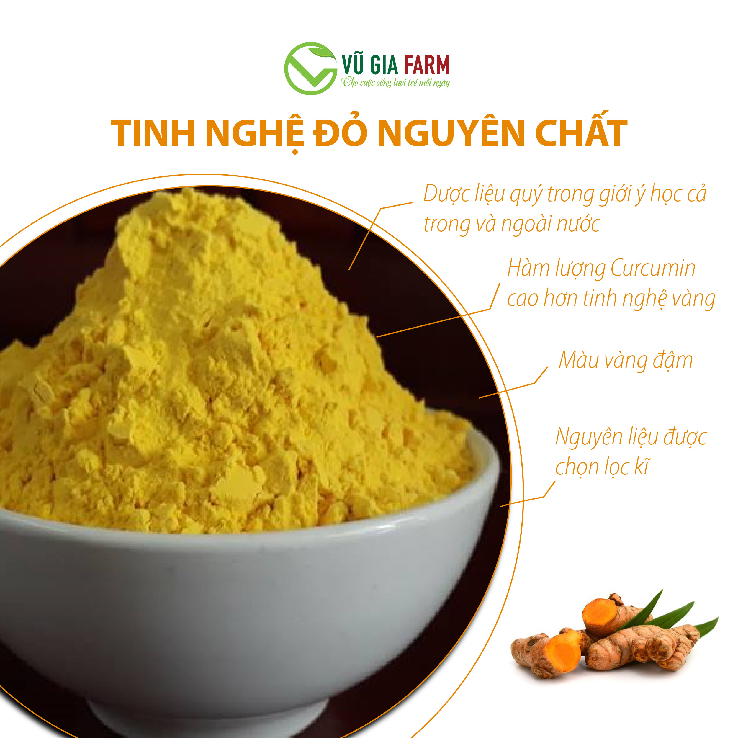 Tinh Nghệ Đỏ Nguyên Chất Vũ Gia (100g/hũ)