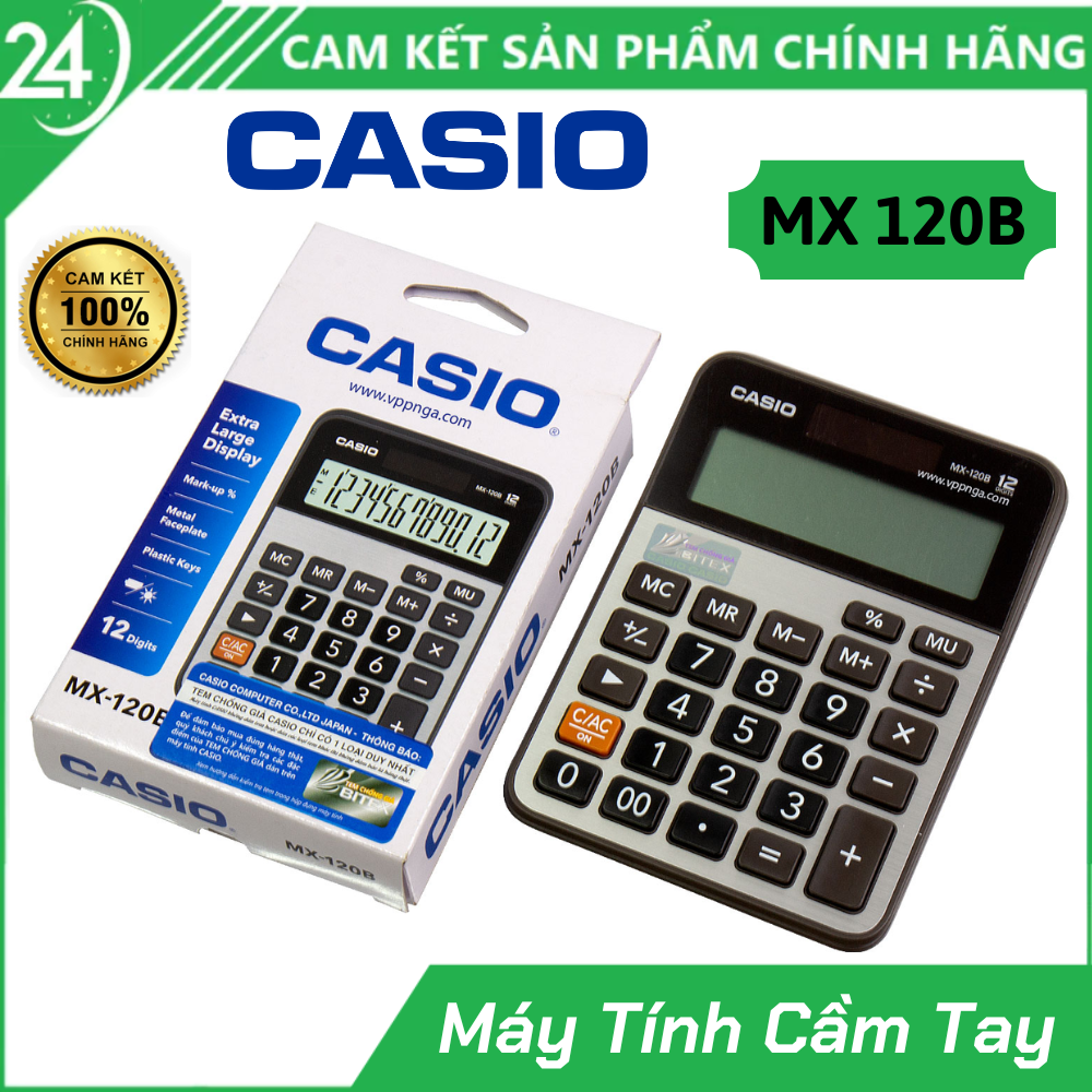 Computer portable Casio MX 120b with keys designed plastic makes it easy surface metal withstand strong impact