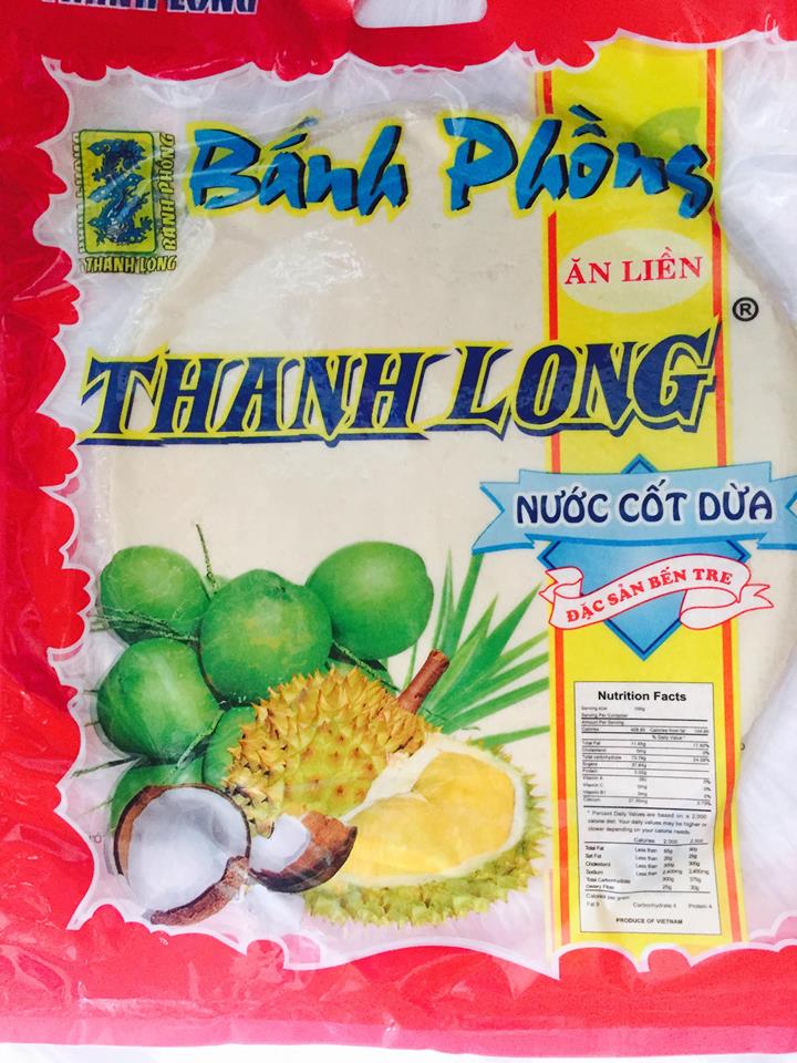 Bánh tráng sữa bến tre hiệu Thanh Long thơm ngon