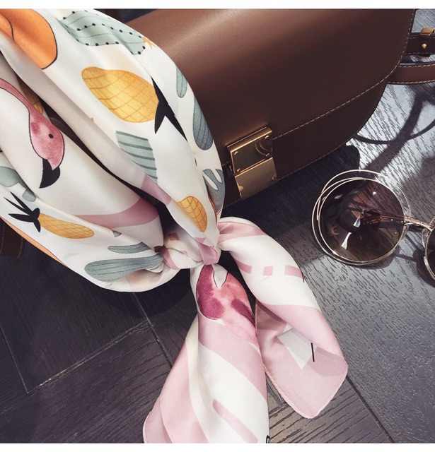 [HCM]Khăn lụa vuông size 70x70cm Khăn choàng cổ lụa thanh lịch
