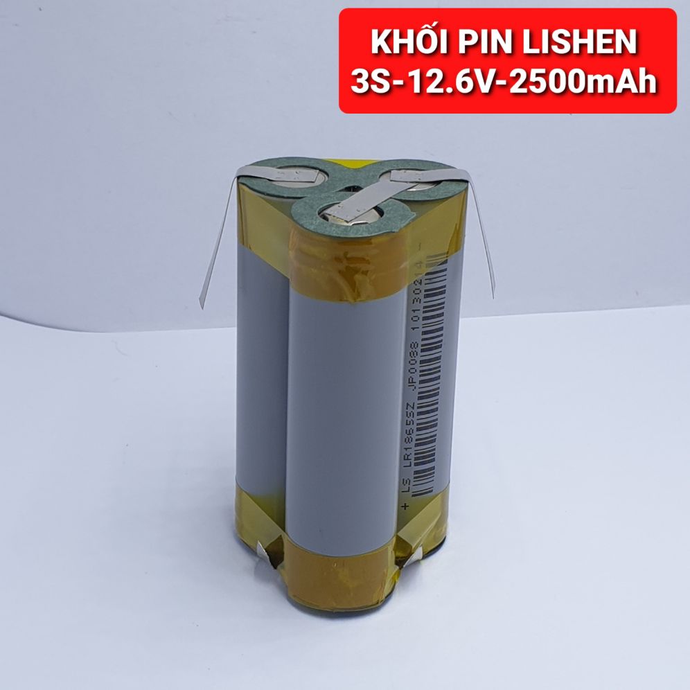 achun.vn - KHỐI PIN Lishen 3S - 12V - 2500mah thay thế Pin máy khoan Trung Quốc