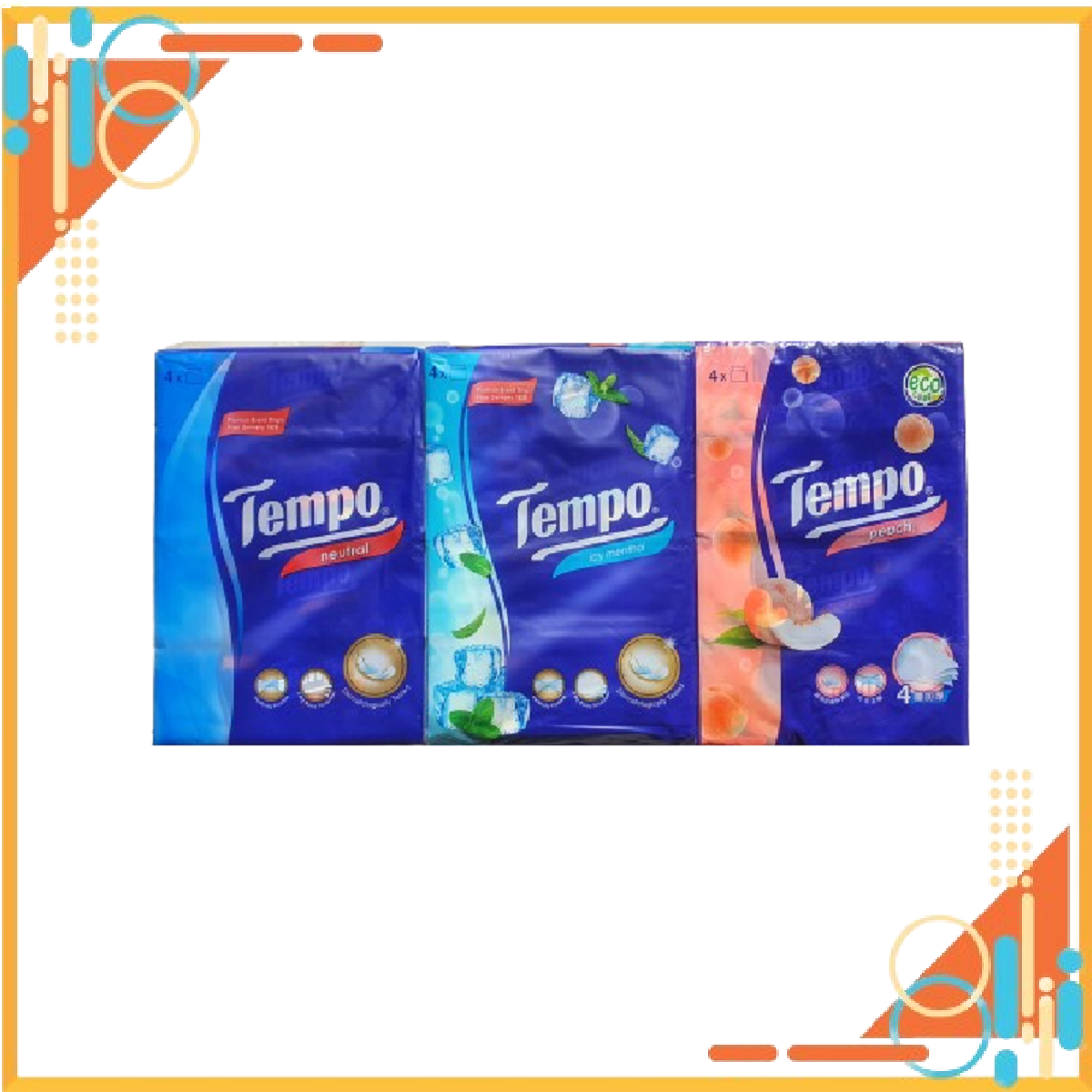 [HCM]Lốc 4 gói khăn giấy Tempo Icy Menthol