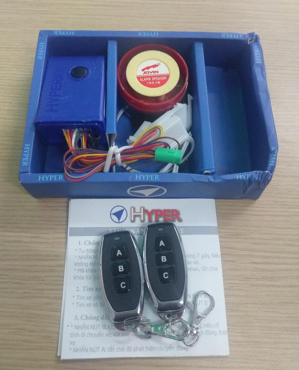 Khóa chống trộm, chống cướp xe máy cao cấp HYPER remote 3 nút  2019
