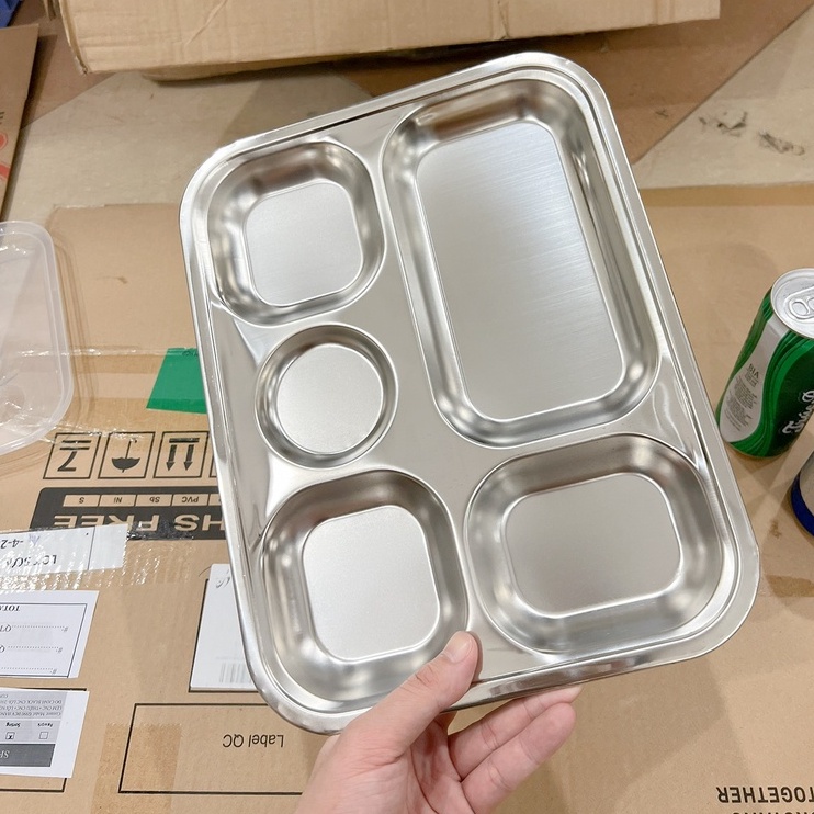 FREESHIP MAX-Khay cơm inox 5 ngăn giá rẻ