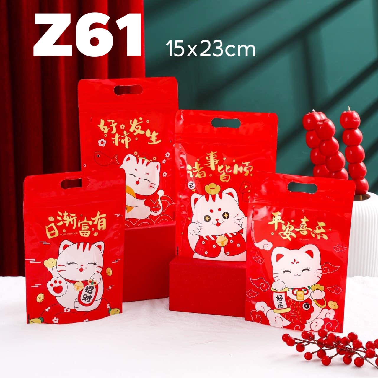Túi zip đựng bánh, kẹo, hạt các mẫu 50 chiếc