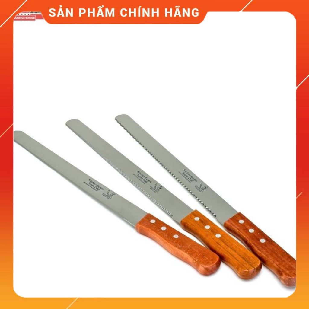 Dao Cắt Bánh Cán Gỗ 25Cm - 30Cm