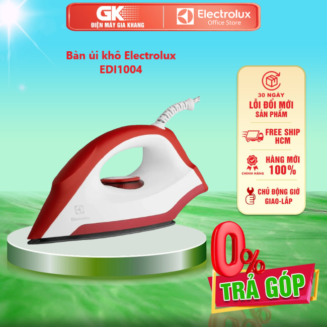 Bàn ủi khô electrolux edi1004 1300w - giao toàn quốc - freeship hcm